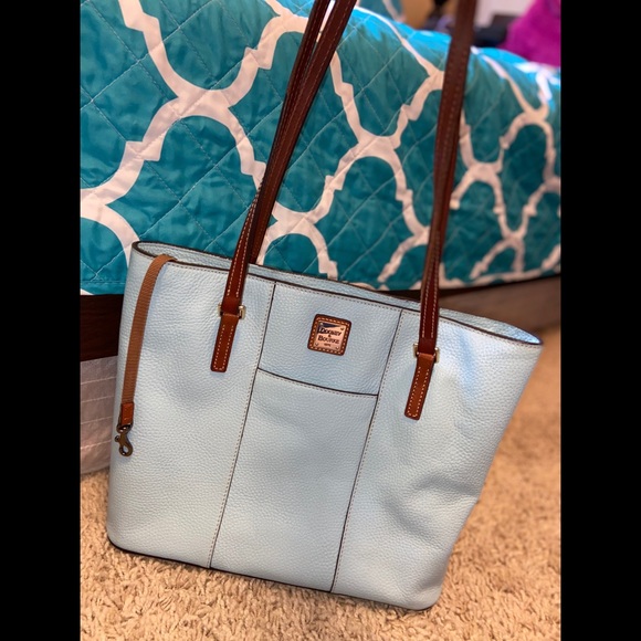 Dooney & Bourke Handbags - Dooney & Bourke Robins Egg Blue Tote Hand Bag